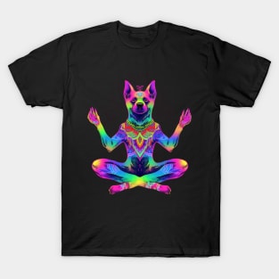 Meditation, Psychedelic Dog Zen Master - Positive Vibes T-Shirt